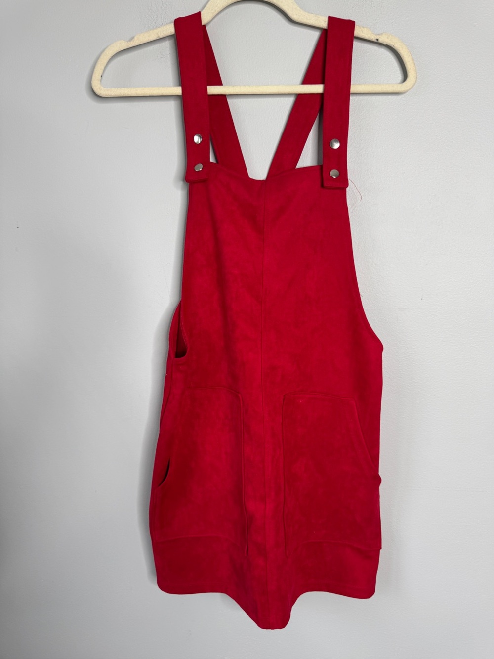 Forever 21 Red Pinafore Jumper Romper